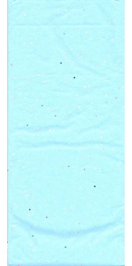 Silkepapir, "Light Blue Glitter", 3 ark 50 x 66 cm