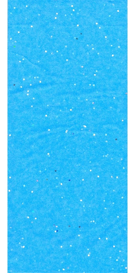 Silkepapir, "Turquoise Glitter", 3 ark 50 x 66 cm