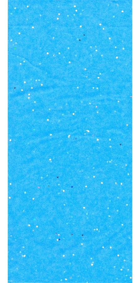 Silkepapir, "Turquoise Glitter", 3 ark 50 x 66 cm