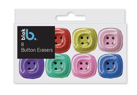 "8 Button Erasers" Viskelær 8 stk assortert