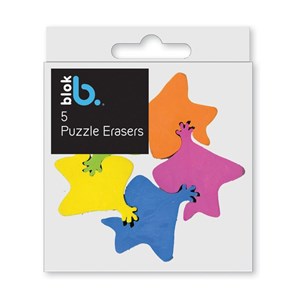 "5 Puzzle Erasers" Viskelær 5 stk assortert