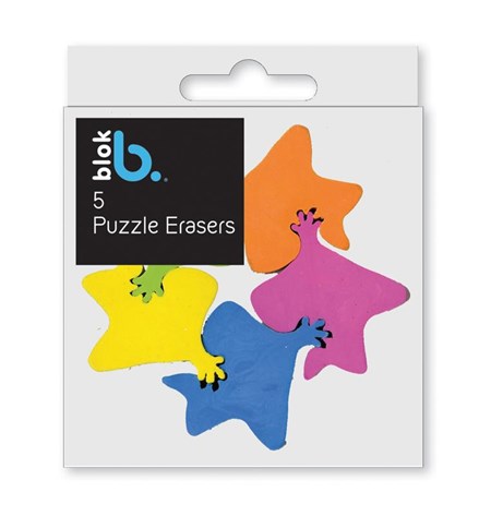 "5 Puzzle Erasers" Viskelær 5 stk assortert