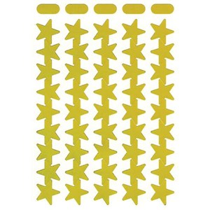 Stickers Gullstjerner, 3 ark, 135 stk