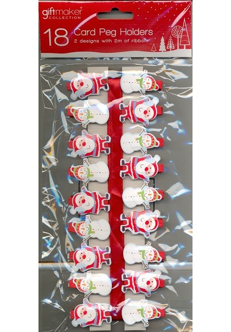 "Novelty" 18 Peg Card Holder with 2 m Ribbon