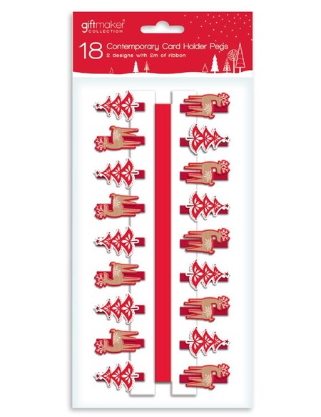 "18 Contemporary Card Holder Pegs"