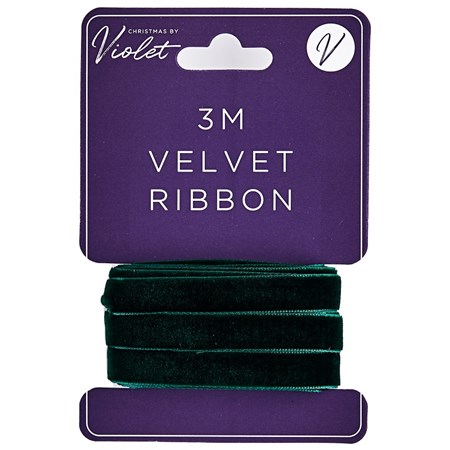 3 meter fløyelsbånd "Dark Green"