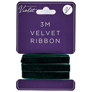 3 meter fløyelsbånd "Dark Green"