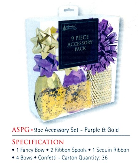 "9 Piece Accessory Pack, Purple & Gold", Bånd