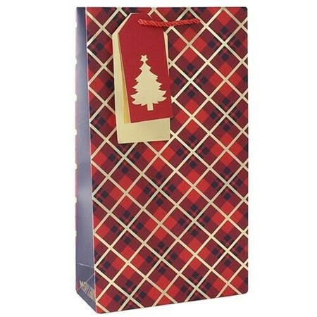 "Red Tartan" Dobbel flaskepose