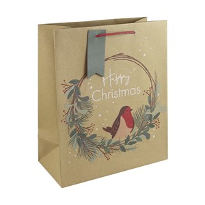 Gavepose "Kraft Robin Wreath" medium