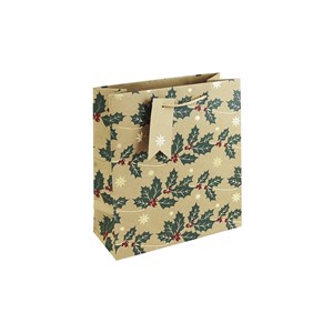 Gavepose "Kraft Holly" medium
