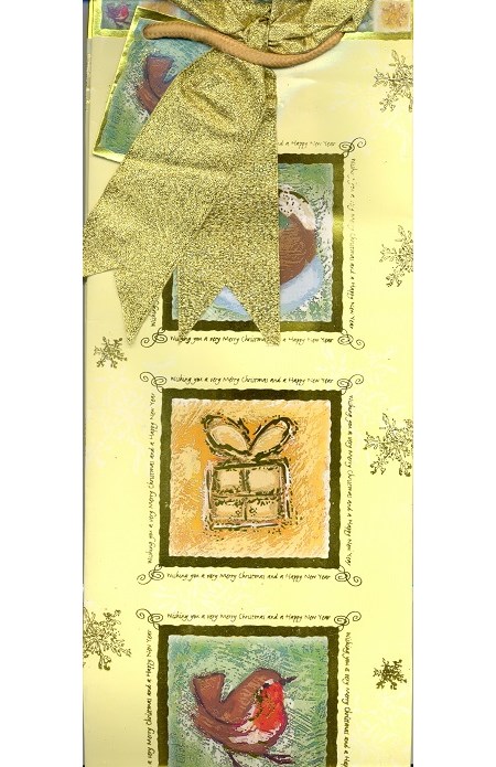 "Christmas Symbols Gold/Cream", Flaskepose