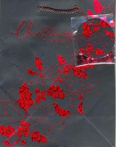 "Black/Red Holograhpic Holly", Gavepose large