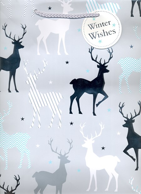 "Contemporary Stags - Silver Foil" Gavepose large