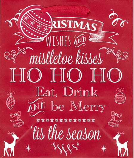 "Christmas Text" Gavepose large, 2 assortert