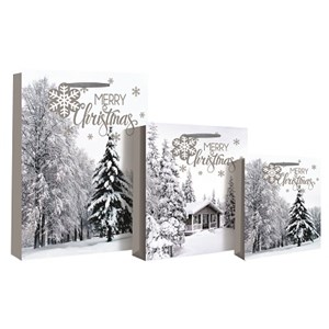 "Christmas Tree/Cabin", Gavepose medium, 2 assortert