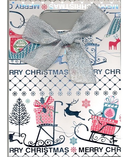 "Christmas Sleigh" Gavepose small + Bow