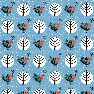 "Woodland Robin" Gavepapir i ark 69,6 x 50,0 cm (25)