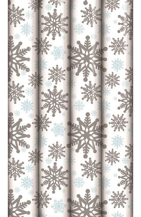 Julepapir "Silver Snowflake" 2 meter x 70 cm (48)