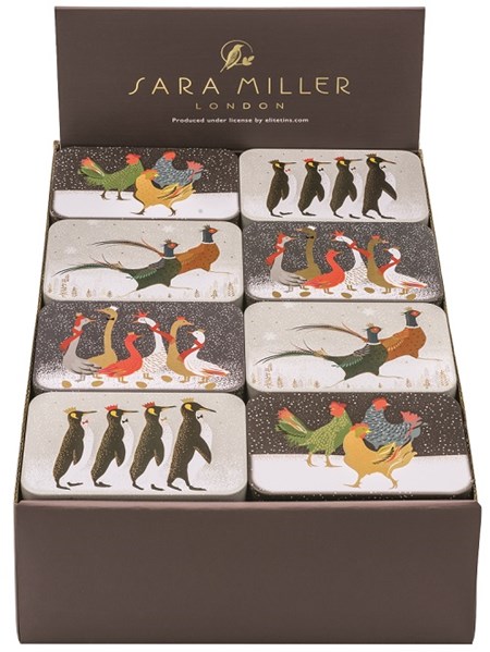 "Sara Miller - Christmas Pocket Tins" Display m/32 stk (4 as
