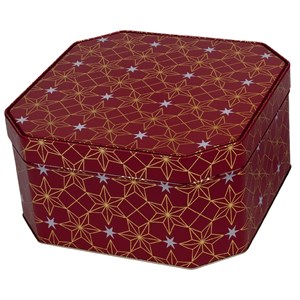 "Yule Red" Kvadratisk metall-eske
