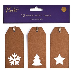 Pakkelapper "12 Pack Kraft Die Cut Gift Tags"