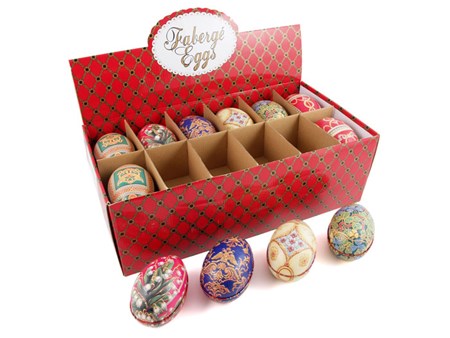 "Faberge Imperial Eggs" Metall-egg 6 assortert (24)