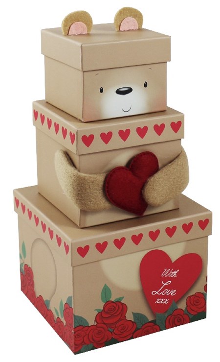 Gaveesker "Bear with Heart Plush Box" (3)