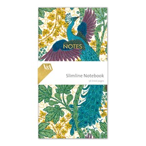 "Fig and Peacock" Slimline Notebook