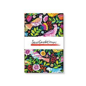 "Folk Birds - sarah Cambell" Stitched Notebook