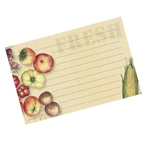 Notatkort "Fresh from the Farm" 36 stk linjerte kort 10 x15