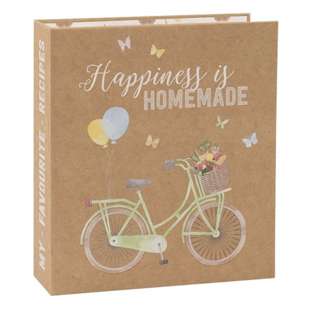 "Happiness is Homemade" Oppskriftsbok ringperm A5