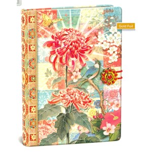 "Red Flower" Button Journal