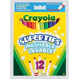 "Crayola" Washable Supertips Markers 12 asso