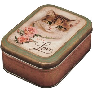 "Nostalgia - With Love Cat" Small Rectangular Tin