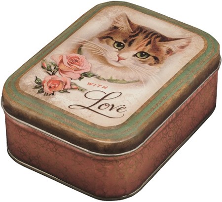 "Nostalgia - With Love Cat" Small Rectangular Tin