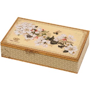 "Flowers & Bees" Flat Lid Hinged