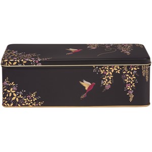 "Sara Miller - Dark Blue Bird" Long Deep Rectangular Tin