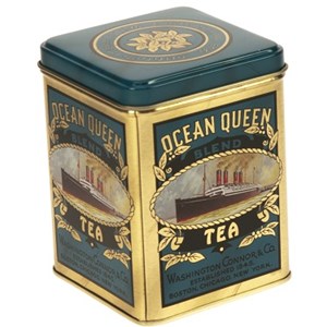 "Ocean Queen" Te-boks kvadratisk metall-eske