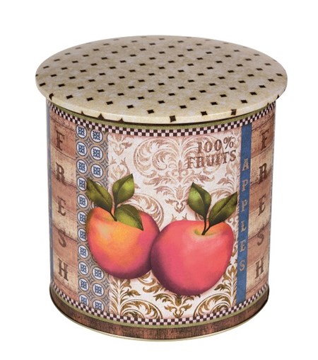"Apples" Stor rund metallboks