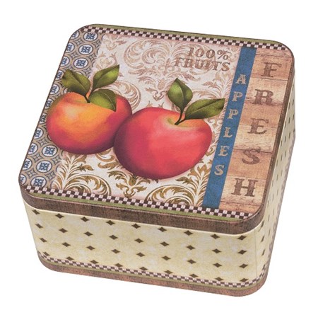 "Apples" kvadratisk metall-eske