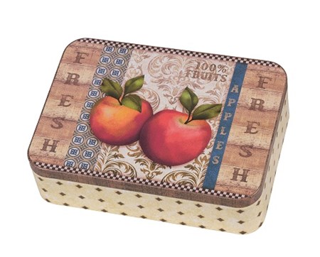 "Apples" rektangulær metall-eske
