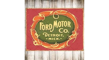 "Ford Motor Detroit" Wall Sign