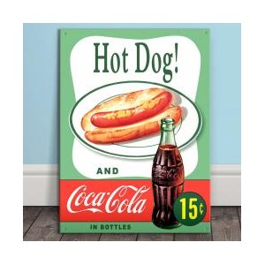 "Coke - Hot Dog" Wall Sign