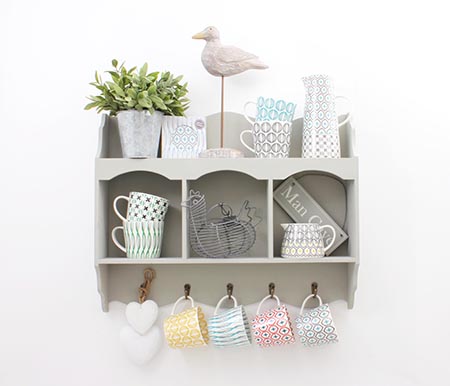 Triple Storage Alcove and Hooks White