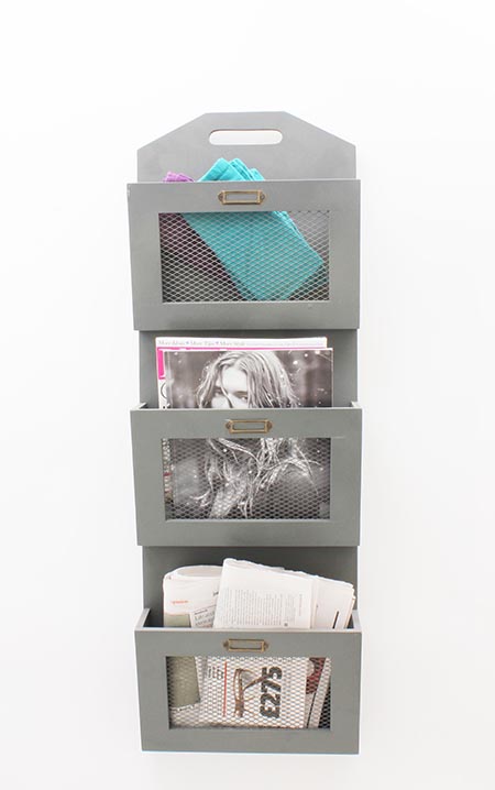 Triple Storage Wall Rack Dark Grey