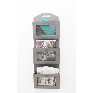 Triple Storage Wall Rack Dark Grey