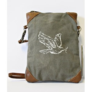"Peace Dove", Black Wash, Mini Bag
