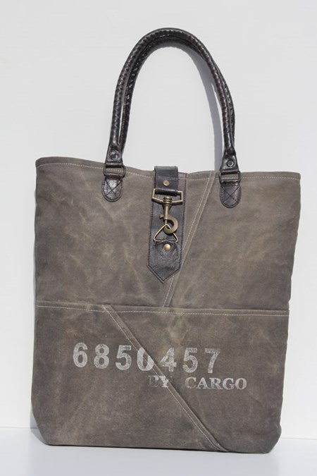 "Cargo Numbers", Black Wash Shopper Bag