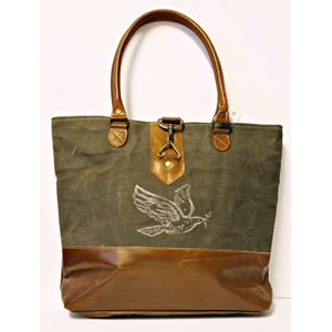"Peace Dove" ,Black/Wash, Tote Bag